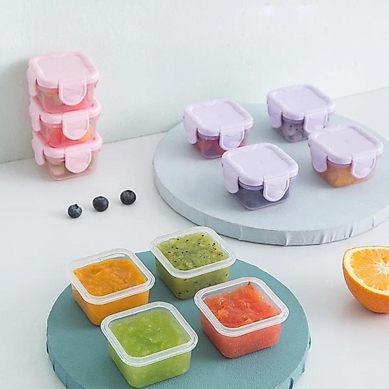 Conjunto de 4 Peças de Recipientes para Leite em Pó para Bebês 60ml, Armazenamento de Lanches Infantis, Copo Portátil pa