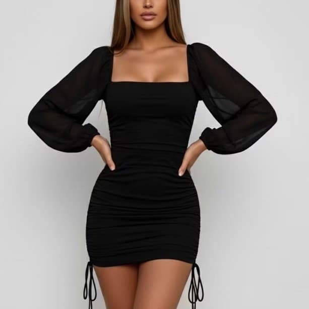 Vestido Gringa Curto de Festa Formatura Réveillon - Vestido de suplex para Final de Ano