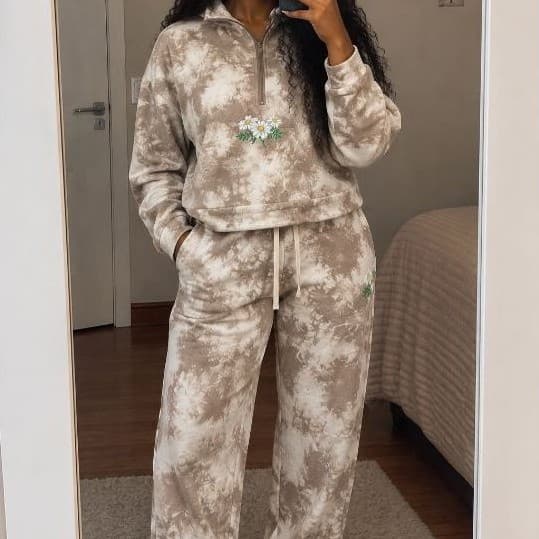 conjunto tiedye, conjunto confortável, conjunto moletom feminino
