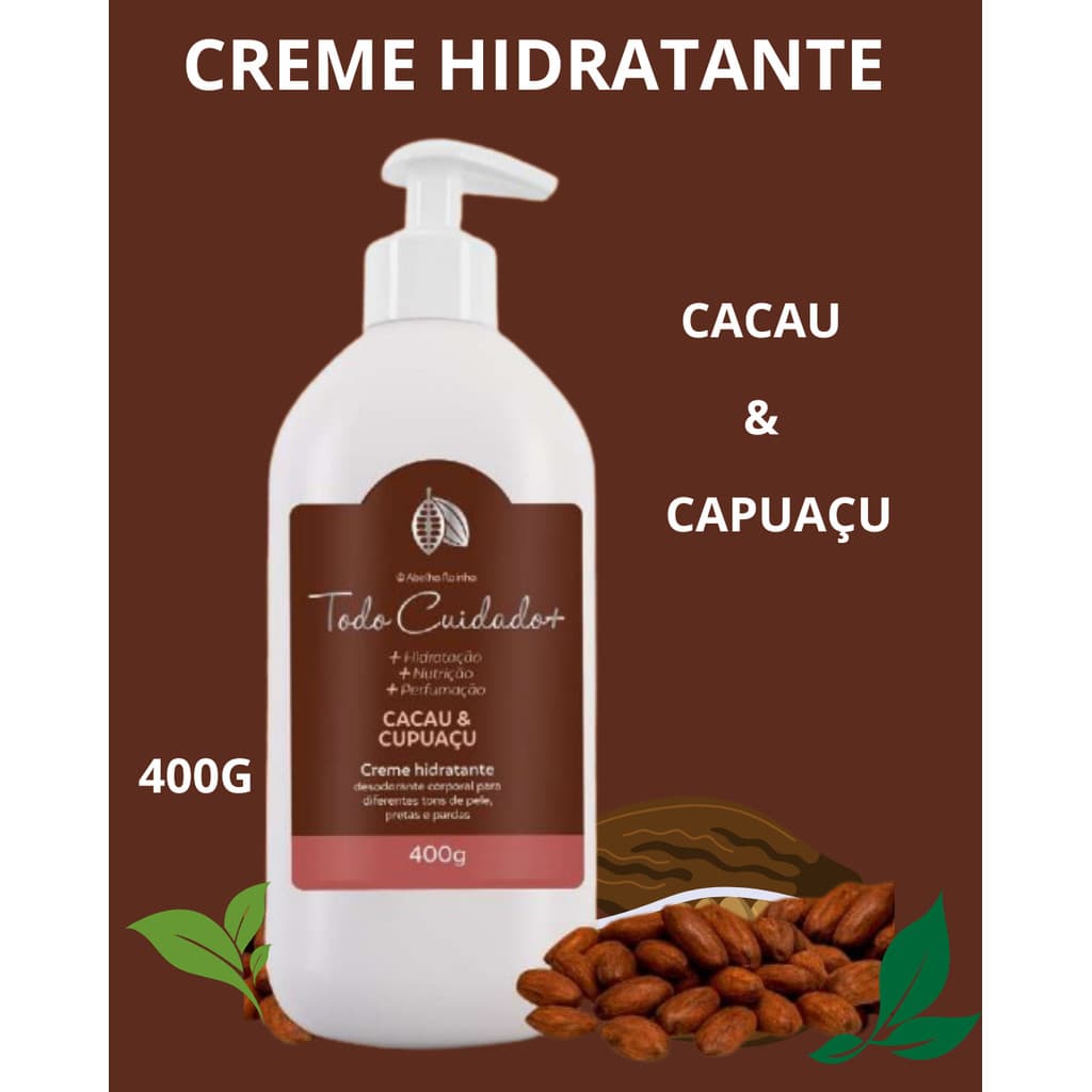Creme Hidratante Desodorante Corporal Cacau E Cupuacu 400g Abelha Rainha