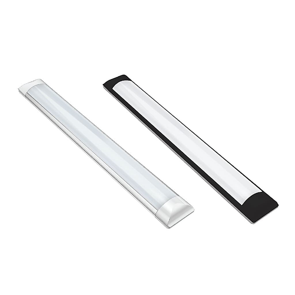 Kit 3 Luminaria slim Led 36w Branco/Preto 120cm Linear com calha sobrepor 3000K 6500K 4000K