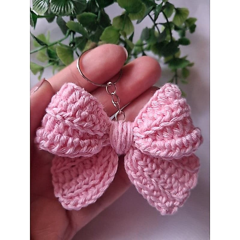 Kit Lembrancinha Chaveiro Laço Amigurumi Crochê Personalizado - Maternidade e Festas - 10 a 40 uni