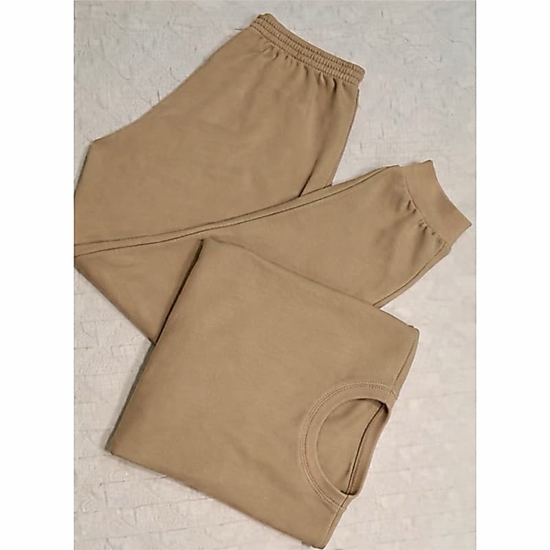 Conjunto moletom Peluciado Caqui, Kit Cdp Calça Moletom + Blusa Moletom Flanelada