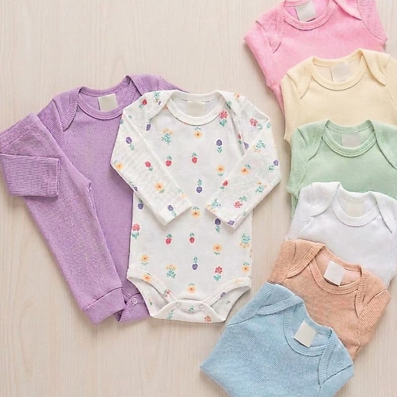 KIT 10 PEÇAS Conjuntos Infantil Canelado Para Bebê Menino e Menina Com Boddy de Botão e Calça