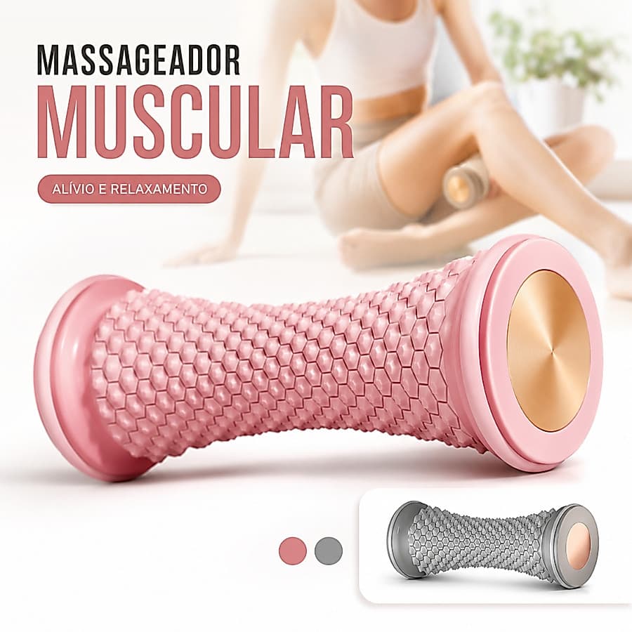 Rolo Massageador para Pés Massagem Profunda Reflexologia Alívio Dor Muscular Academia