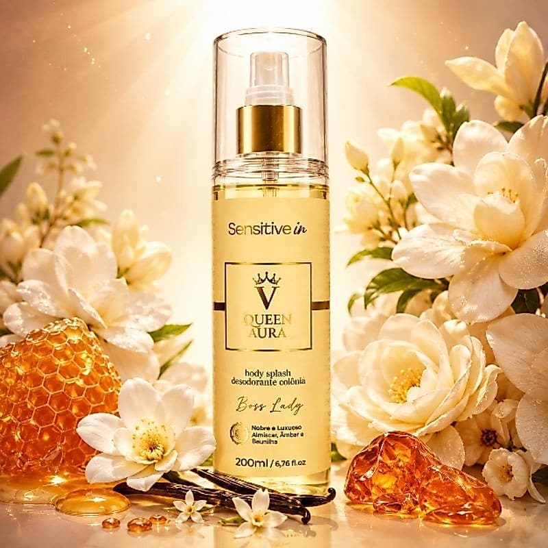 Body Splash Queen Aura Feminino 200ml | Perfume Corporal | Desodorante Colônia | Fragrância Importada