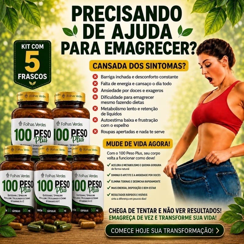 Kit 5x Sem PESO - Quitosana + Spirulina + Psyllium + Cromo + Vitamina A e C | Suplemento Alimentar Original