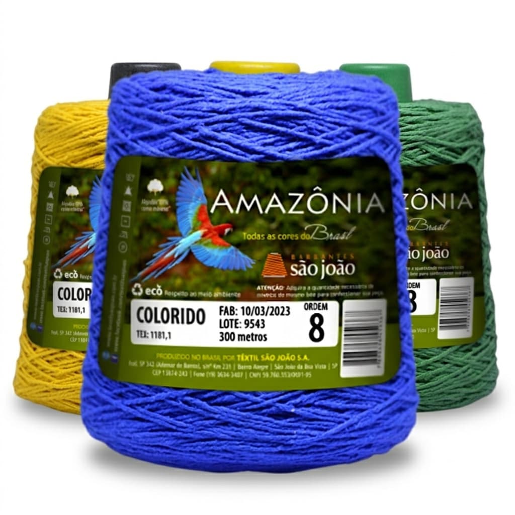 Barbante fio 8 Amazonia Para Crochê Escolhe a Cor