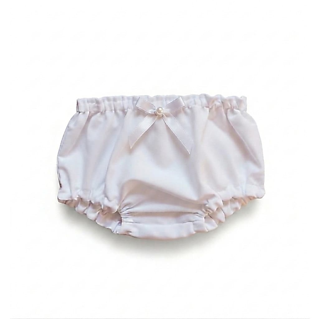 Calcinha Tapa Fralda Bebe Menina Branca Batizado Festa Forrada 100% Algodão Premium Macio e Confortável