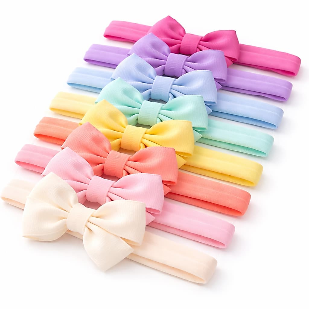 Qualquer kit 20,99 Laço para Bebê Lacinho na faixa de Meia de Seda Acessório Cabelo Saída Maternidade Enxoval kit laço