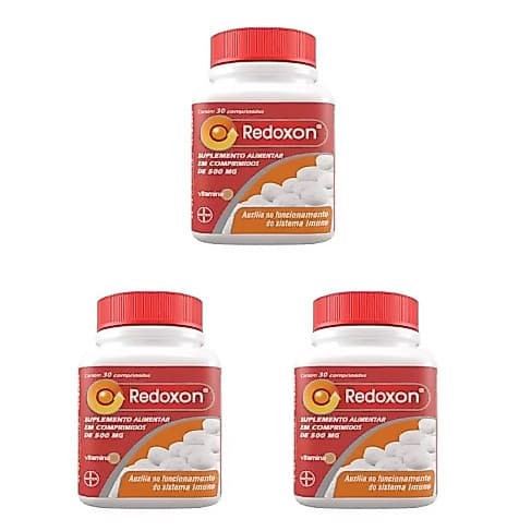 KIT 03UNID Redoxon Suplemento Alimentar Vitamina C 500mg 30 Comprimidos