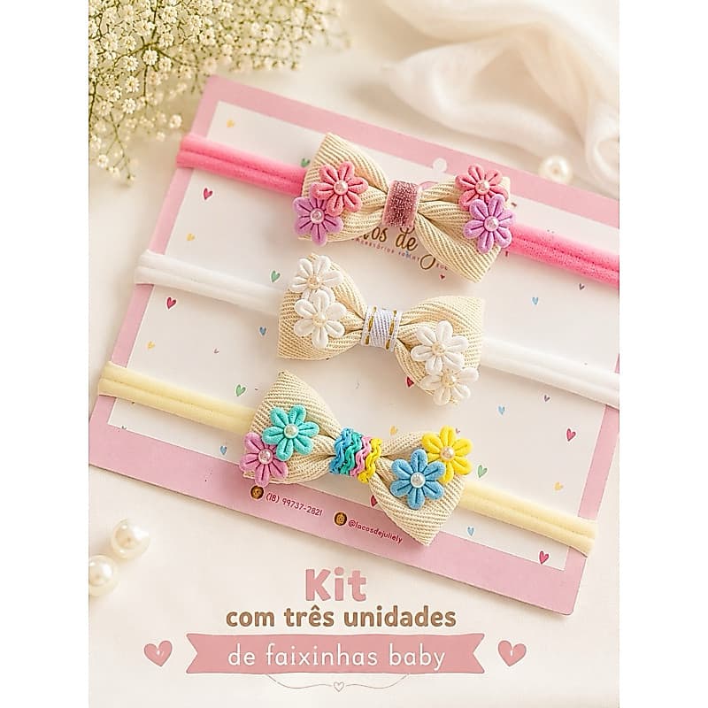 kit faixinhas para bebê/tiarinha bebê/ki lacinho infantil/enxoval de lacinhos