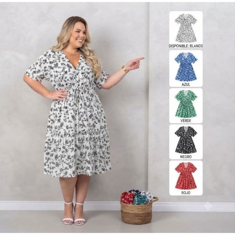 Vestido Feminino Midi  Evangelico Estampado Elástico na Cintura Modelo Bata Elegante  Moda 2026