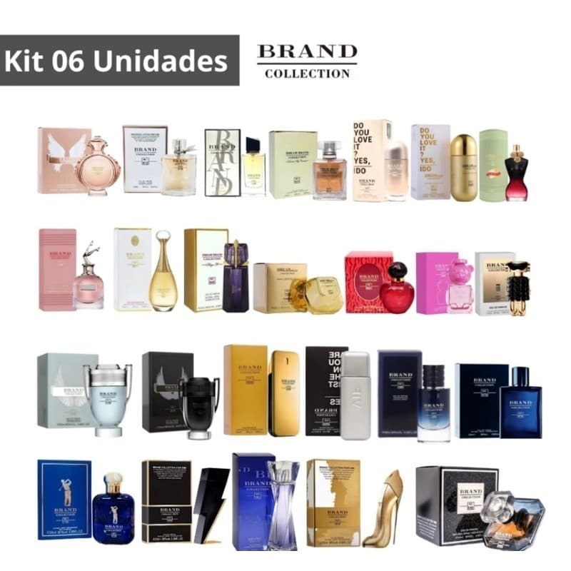 Kit Perfumes Feminino e Masculino Miniatura Brand Collection 25ML Inspiração Perfume Importado