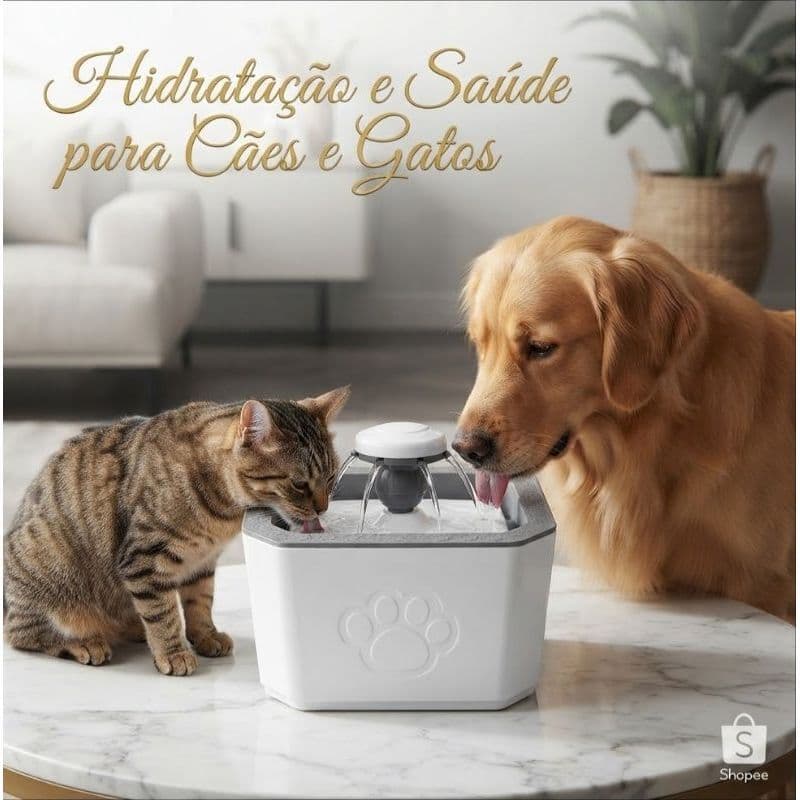 Fonte Bebedouro 3 modos para animais domésticos, gato,cachorro,cão,ração