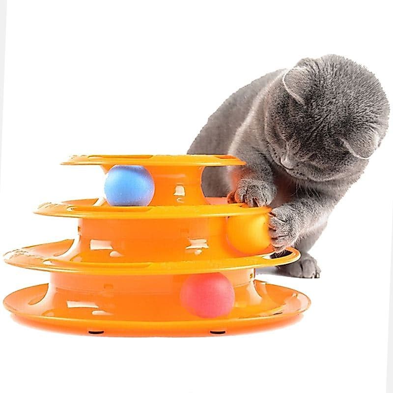 Brinquedo Interativo P/ Gatos Corre Corre Torre De Bolinhas - Enriquecimento Ambiental