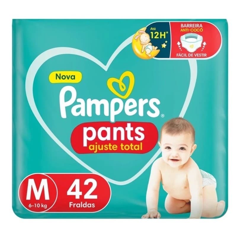 Fralda Pampers Pants Ajuste Total M/42