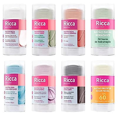 Bastão Ricca Hidratante Area dos Olhos Apaga Poros Protetor Esfoliante argila