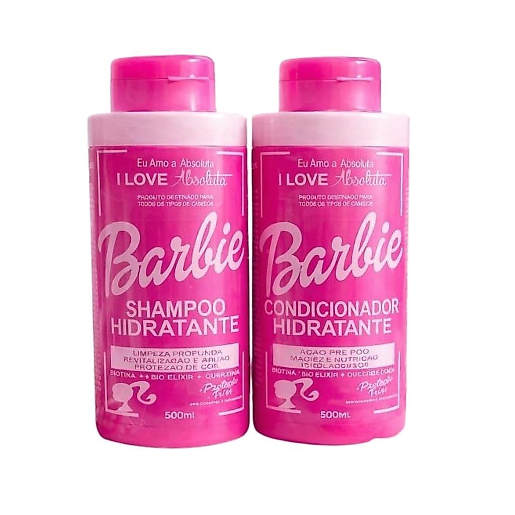 Kit Shampoo e Condicionador Hidratante Barbi 500ml | Hidratação, Maciez, Brilho, Ação Pre Poo- Todos os Tipos de Cabelo