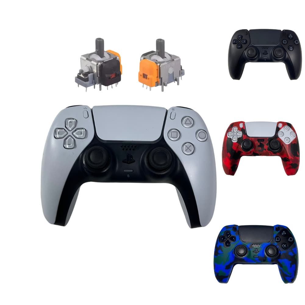 Kit Gamer - Suporte para controle  + Controle Video Game P S - Dual Sen se Hall Effcet