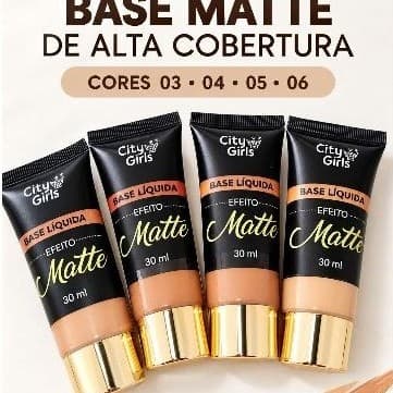 Base Líquida Efeito Matte - City Girls 30ml CG092 , base de altura cobertura/ a prova de água