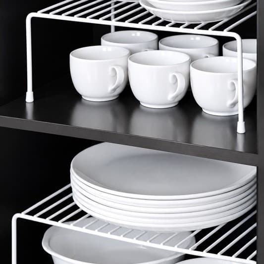 Kit 3 Prateleiras Organizadoras de Armário Pequena + Média + Grande – Organizador Multiuso para Cozinha e Casa