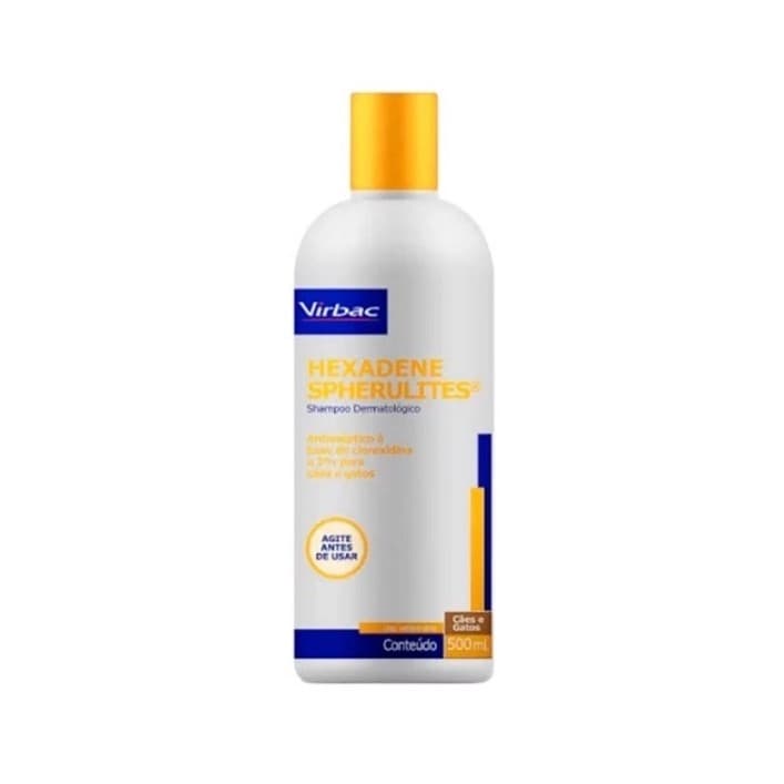 Shampoo Dermatológico 500ml Hexadene Spherulites 500ml Virbac para Cães e Gatos