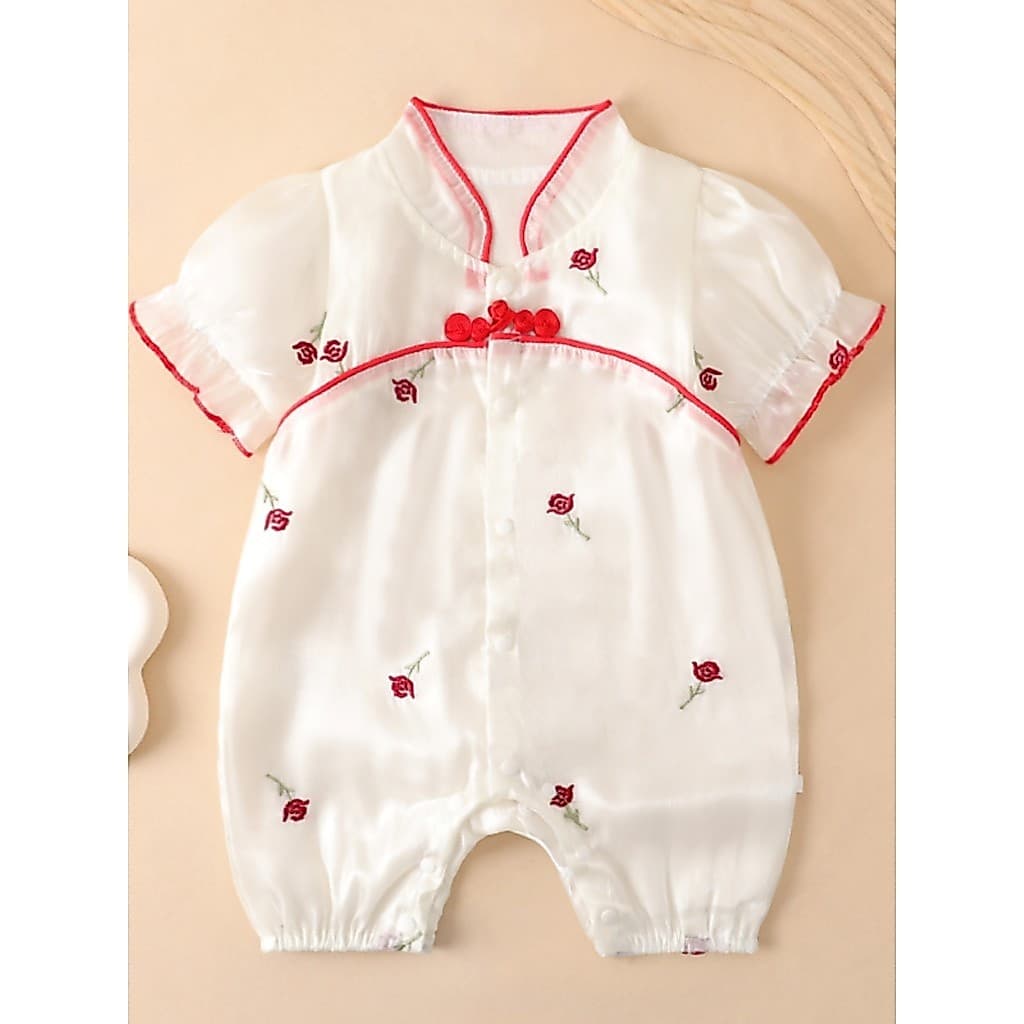 Bebê macacão verão roupas de bebê recém-nascido menina mês cheio cem dias roupas da criança roupas de verão macacão esti