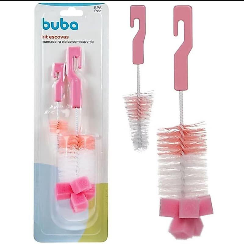 Kit 2 escovas pra mamadeira e bicos, limpeza de bicos e mamadeira, kit limpeza bebê