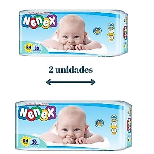 Kit Com 2 Fraldas Descartáveis RN Nenex JUMBO 60 TIRAS ATACADO BARATO