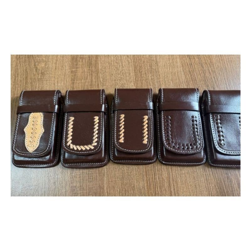 Capinha de Couro para Celular Country | Porta Celular de Couro com Passador para Cinto