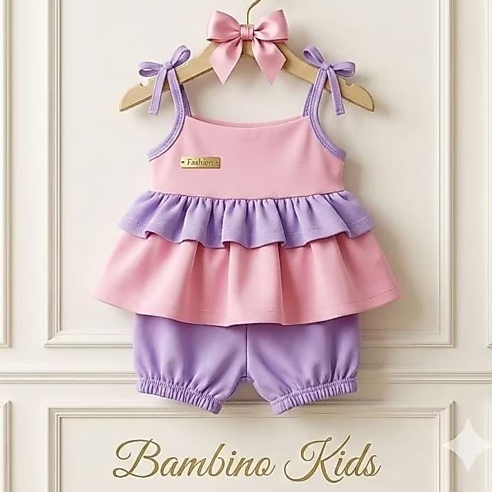 Conjunto bebê menina de alcinha batinha conjunto de malha bebê enxoval de bebê menina
