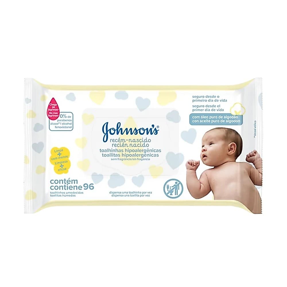 Lenços Umedecidos Johnsons Baby Recém-nascido C/ 96 Folhas