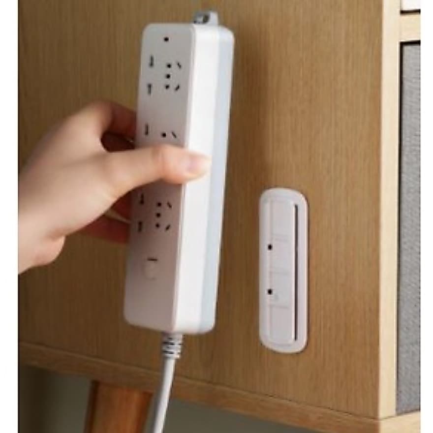 Adesivo De Parede Sem Furar Plug Fixer De Tomada Auto Organizador Suporte Linha Tomada  Parede Quarto Cozinha Prateleira