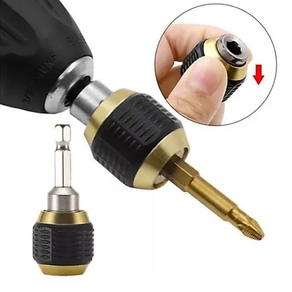 Adaptador Mandril de Parafusadeira e Furadeira Engate Rápido Soquete Bits, Brocas Encaixe Sextavado