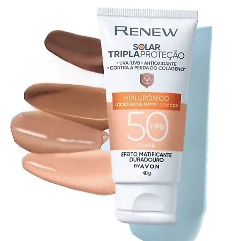 Protetor Filtro Solar Facial Com Cor FPS 50 Renew Avon