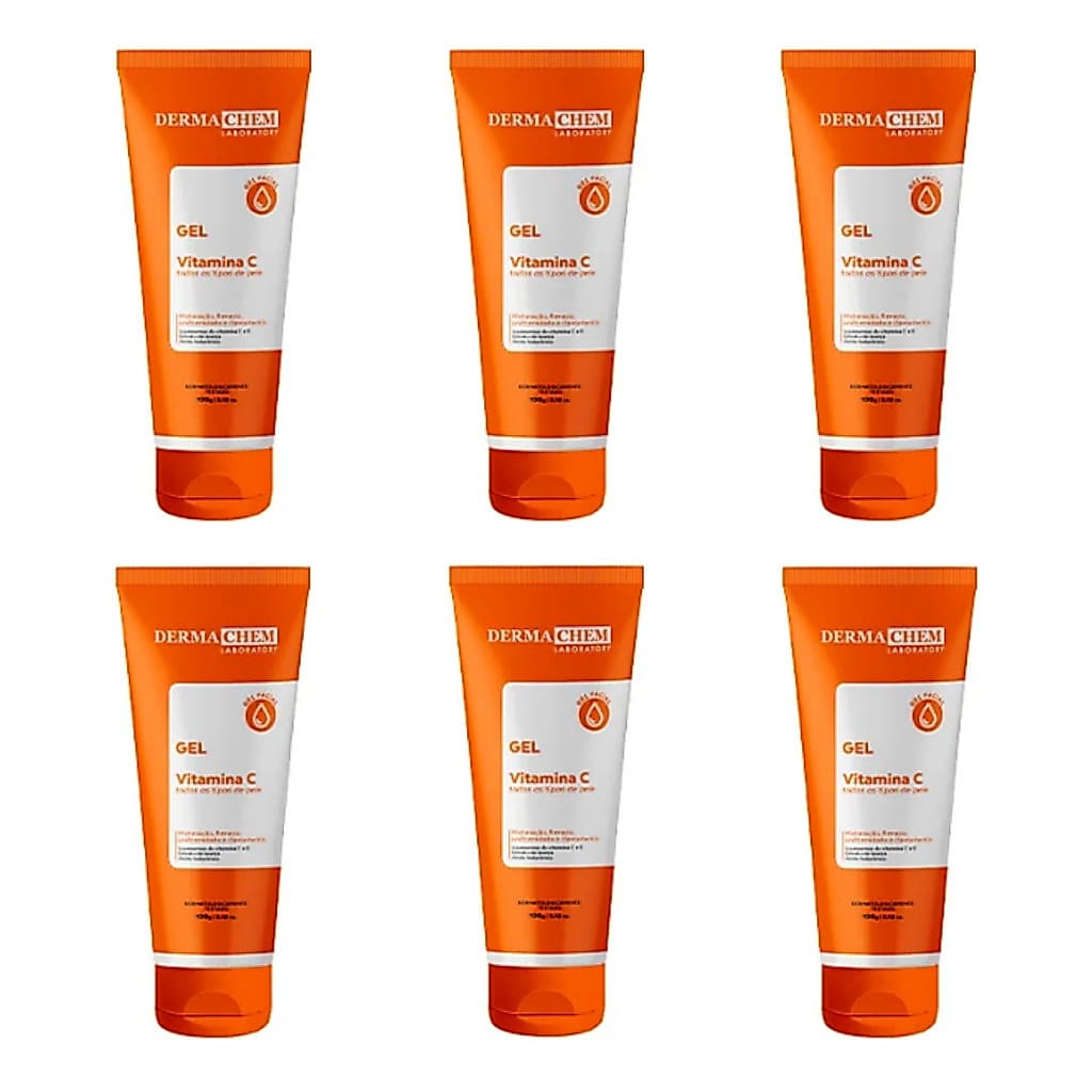 Kit 6un Gel Anti-idade Vitamina C 100g Dermachem
