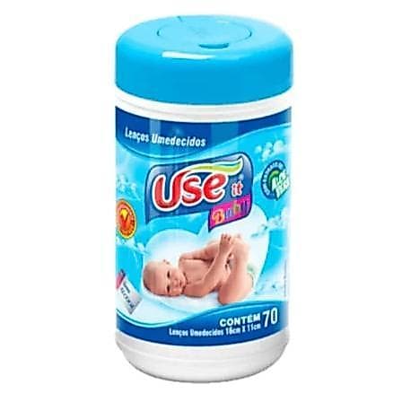 Pote de Lenço Umedecido Tolha Umedecida Para Bebe 70 unidades Use it.