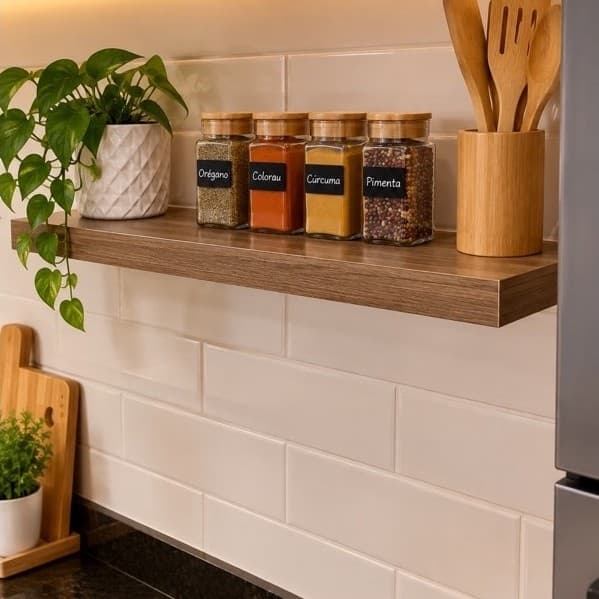 Prateleira Nicho de Parede 40x15 cm em MDF Laminado – Suporte para Organização e Decoração