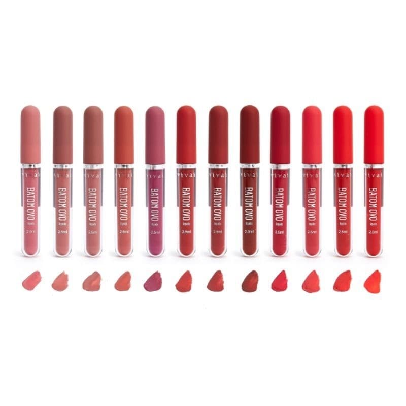 Batom Ovo Vivai Líquido Matte 2,5ml – 12 Cores de Batom para Maquiagem