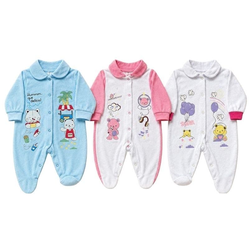 Macacão menina menino bebe infantil atoalhado... LIQUIDAÇÃO roupas de bebe