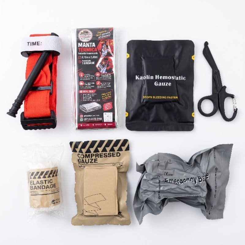 Kit Tático de Controle de Hemorragia e Primeiros Socorros – IFAK 7 peças