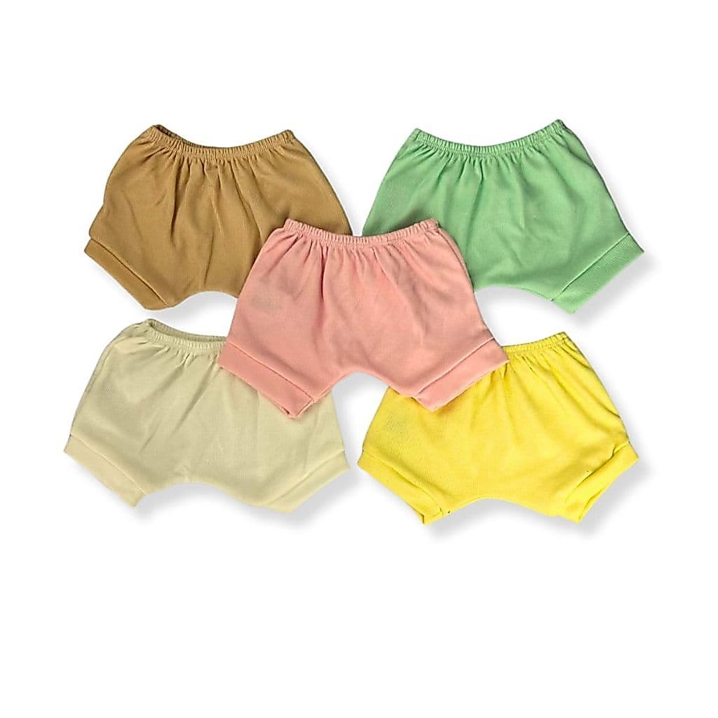 Kit 5 Peças Shorts Liso Tpa Fralda Roupa de Bebê Verão Infantil