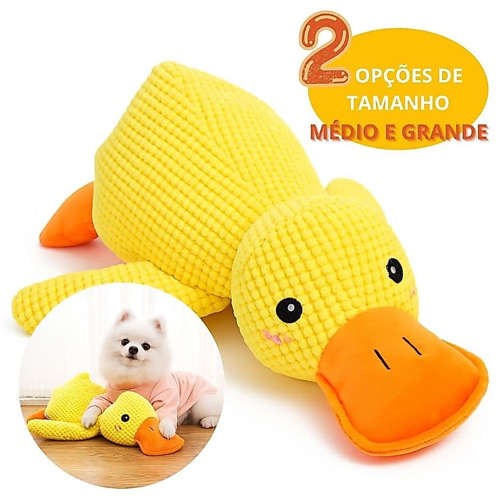 Brinquedo De Pelúcia Para Cachorro Pato Com Som Interativo Resistente Médio Grande