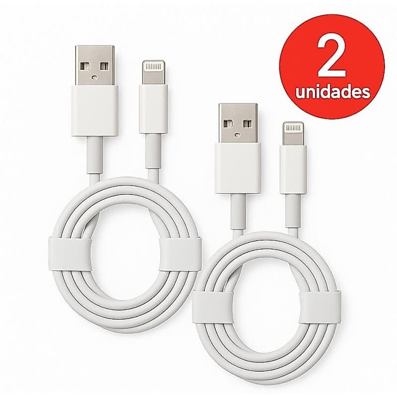Kit 2 Cabos Lightning Iphone IOS Original 1 Metro Carregamento Rápido 5 ao 14