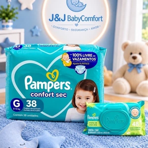 Kit Pampers Comfort Sec + Lenços Umedecidos