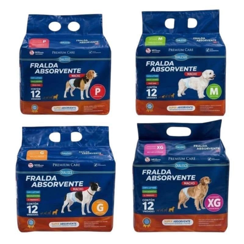 Fralda Descartável American Pets 12 Unidades Para MACHO Super Absorvente