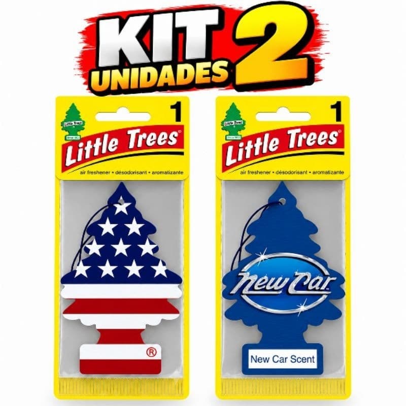 kit little trees 2 unidades aromatizante para carro