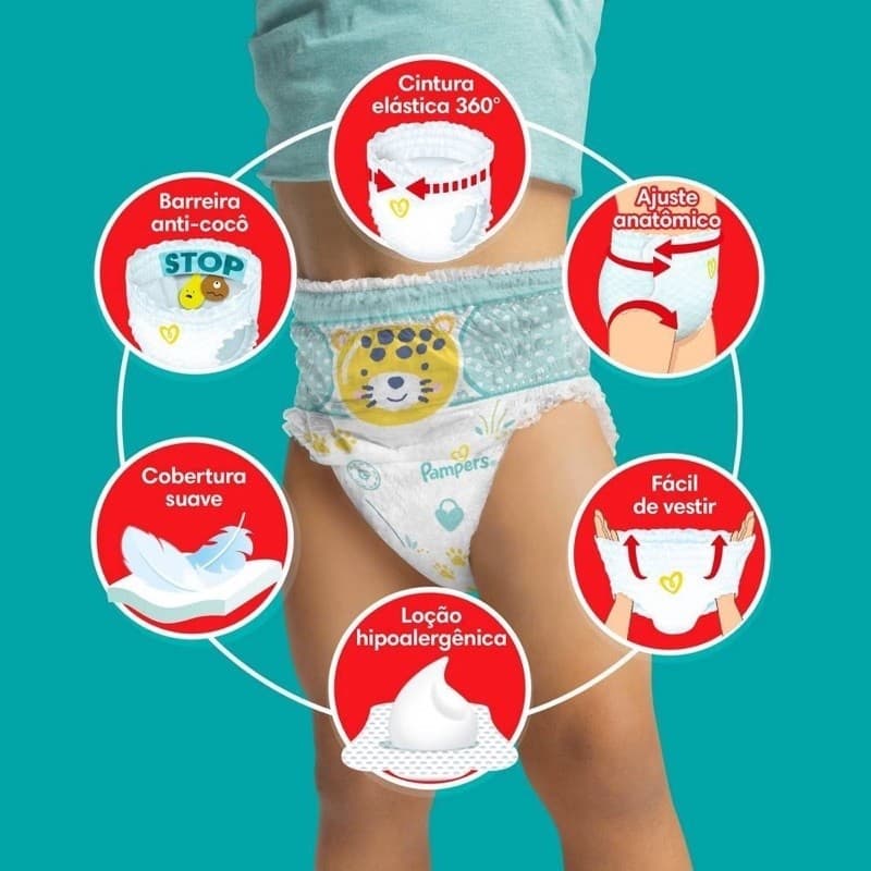 Fralda Pampers Pants XG Descartável Infantil 66 Unidades Original