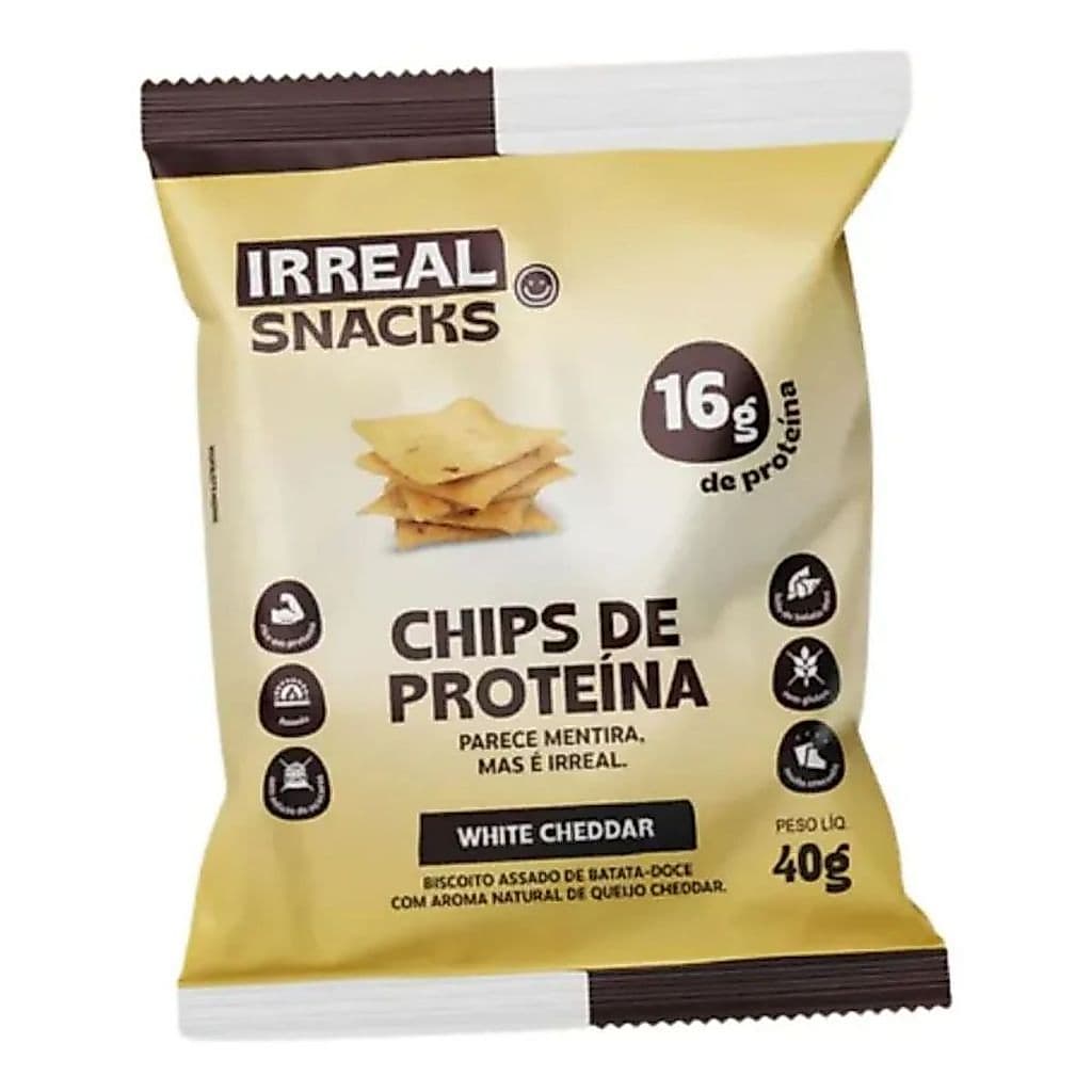 Snack Chips De Proteína Irreal White Cheddar Saudável 40g